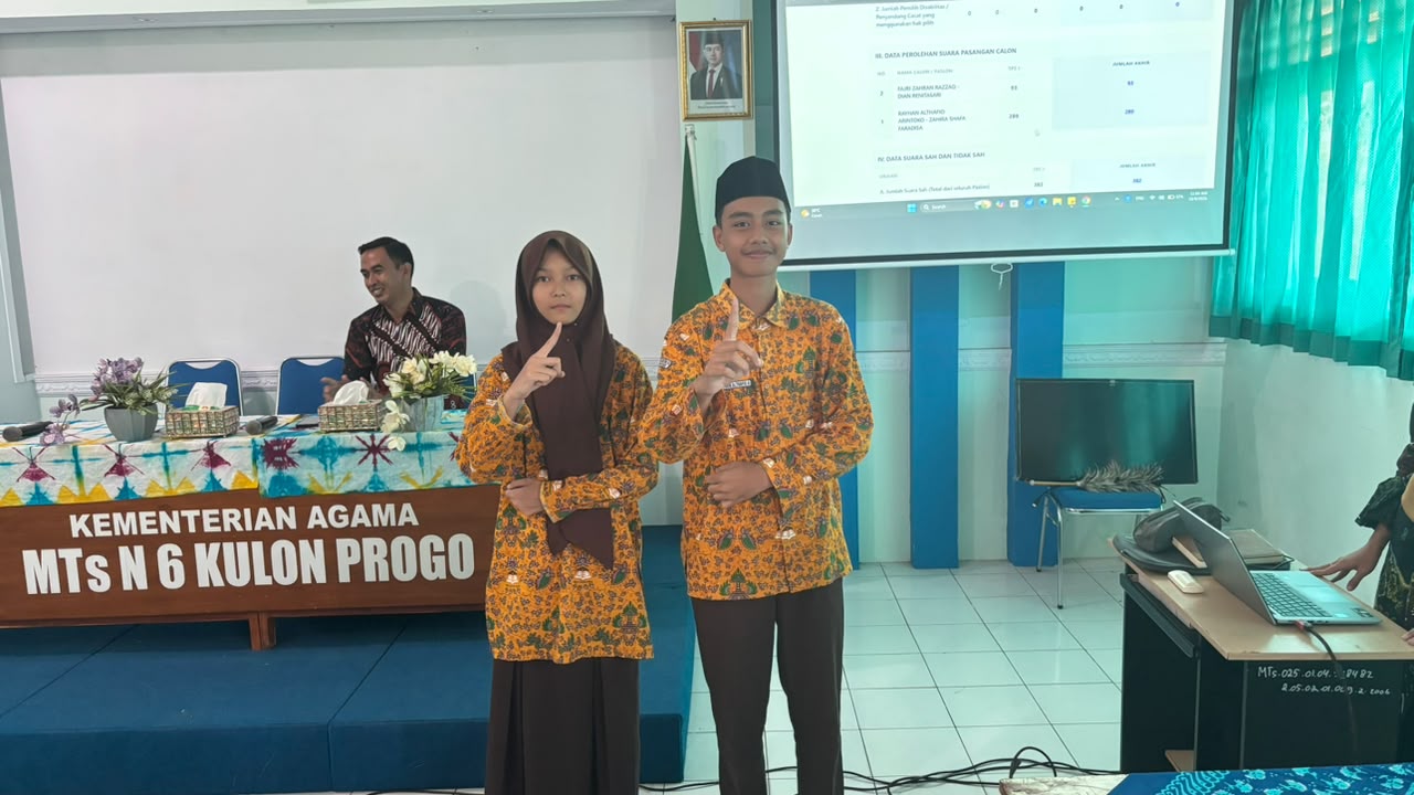 Pemilos MTsN 6 Kulon Progo 2026/2027 Sukses Digelar, Paslon Nomor Urut 1 Raih Kemenangan